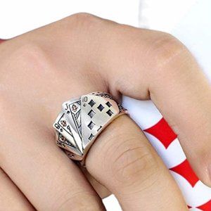 🆕Royal Flush Playing Cards Adjustable Ring